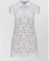Self-Portrait - Lace Floral-Embellished Short-Sleeve Mini Dress - Lyst
