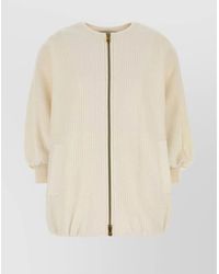 Max Mara - Wool And Cashmere Zip-Up Fitted Jacket - Lyst