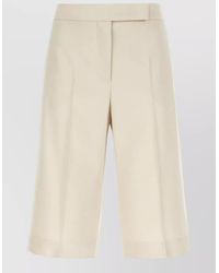 Max Mara - Wool Blend Bermuda Shorts Pleats Belt Loops - Lyst