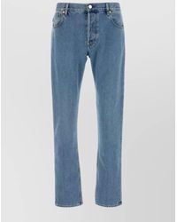 Gucci - Denim Jeans With Straight Leg And Contrast Stitching - Lyst