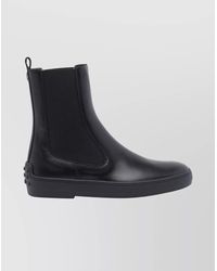 Tod's - Suede Ankle Booties With Elastic Side Panels - Lyst