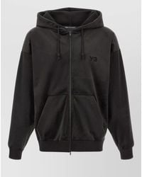 Y-3 - Velvet Zip Hooded Sweatshirt Front Pockets - Lyst