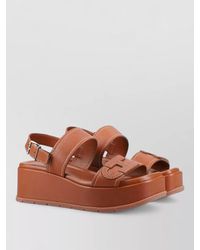 Hogan - H703 Leather Platform Sandals Open Toe - Lyst