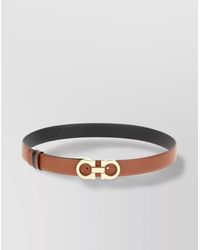 Ferragamo - Leather Belt With Adjustable Length And Reversible Design - Lyst