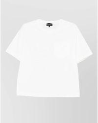 Emporio Armani - Short Sleeve Top Boxy Cut Crew Neck - Lyst