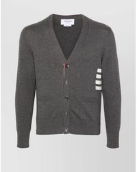 Thom Browne - Cotton Fine-Knit Relaxed-Fit V-Neck Cardigan - Lyst