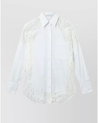 Stella McCartney - Silk Blend Shirt Long Sleeves Lace Pocket - Lyst
