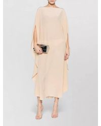 Gianluca Capannolo - Silk Dress Draped Sleeves Midi Length - Lyst