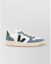 Veja - Leather Sneakers With Contrast Panels And Perforated Toe - Lyst