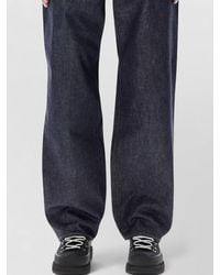 Stone Island - Loose Fit Raw Denim Five Pocket Jeans - Lyst