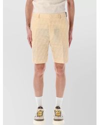 Fendi - Linen Blend Jacquard Bermuda Shorts - Lyst