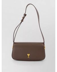 Ami Paris - Paris Shoulder Bag Leather Crossbody - Lyst