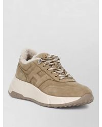 Hogan - Calf Leather Low Top Lace-Up Sneakers - Lyst