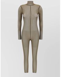 Norma Kamali - Turtle Sheer Long Sleeve High Neck Jumpsuit - Lyst