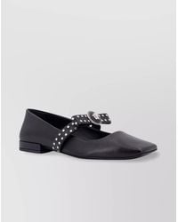 Versace - Studded Leather Ballerina Shoes - Lyst