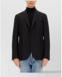 Lardini - Tailored Single-Breasted Jacket With Notch Lapel - Lyst