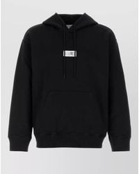 MM6 by Maison Margiela - Cotton Sweatshirt Hood Kangaroo Pocket Ribbed - Lyst