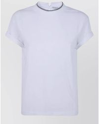 Brunello Cucinelli - Cotton Round Neck T-Shirt - Lyst