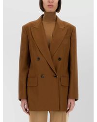 Max Mara - Wool Blend Double-Breasted Blazer - Lyst