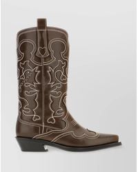 Ganni - Synthetic Leather Shaft Boots - Lyst