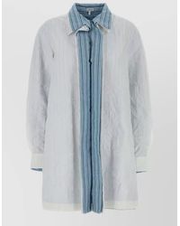 Loewe - Cotton Blend Shirt Dress Long Sleeves Collared - Lyst