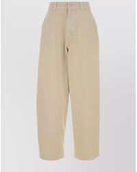 Lemaire - Cotton Wide-Leg Cropped Trousers - Lyst