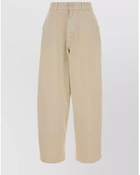 Lemaire - Cotton Wide-Leg Cropped Trousers - Lyst