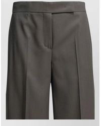 Max Mara - Wool Tailored Trousers Pleated Front Wide Leg - Lyst