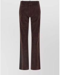 Stouls - Lamb Leather Paneled Straight-Leg Trousers - Lyst