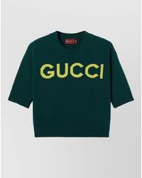 Gucci - Wool Short-Sleeve Ribbed Crew-Neck Jumper - Lyst