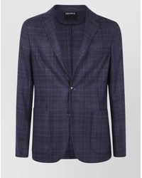 ZEGNA - Wool Jacket With Chest And Front Pockets - Lyst