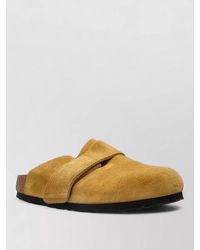 Birkenstock - Suede Backless Slippers Round Toe Rubber Sole - Lyst