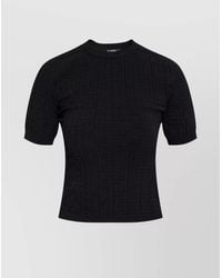 Balmain - Ribbed Knit Short-Sleeve Top - Lyst