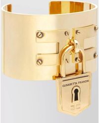 Elisabetta Franchi - Padlock Cuff Bracelet Adjustable Fit - Lyst