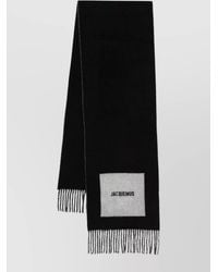 Jacquemus - Wool Jacquard Logo Fringed Scarf - Lyst