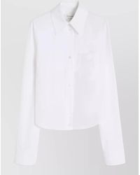 Sportmax - Cropped Straight Shirt Long Sleeves Pocket - Lyst
