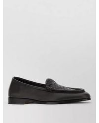 Bottega Veneta - Leather Silenzio Loafers Featuring Woven Detail - Lyst