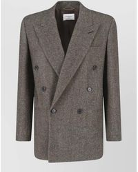 Saint Laurent - Double Breasted Blazer Tailored Fit Notched Lapel - Lyst