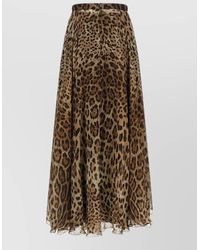 Dolce & Gabbana - Leo Skirt High Waist Leopard Pleated - Lyst