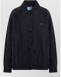 Prada - Collared Jacket Elasticated Hem Front Pockets - Lyst