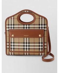 Burberry - Mini Pocket Canvas Check Crossbody Bag - Lyst