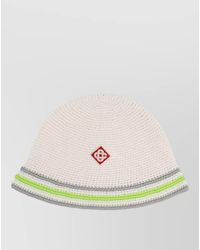 CASABLANCA Crochet-Knit Striped Bucket Hat in Green | Lyst UK