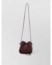 forte_forte - Pepita Leather Bucket Bag Long Strap - Lyst