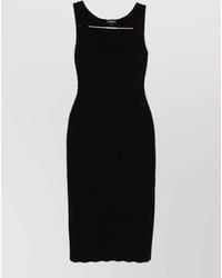 Emporio Armani - Ribbed Sleeveless Scoop Neck Midi Dress - Lyst