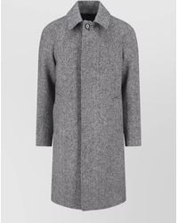 Lardini - Mid Length Coat Notched Collar Tailored Fit - Lyst
