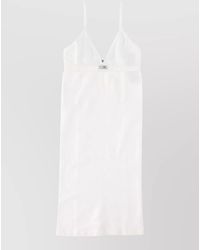MM6 by Maison Margiela - Midi Dress Spaghetti Straps V Neckline - Lyst