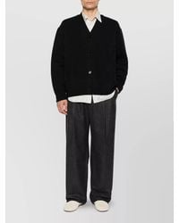 Emporio Armani - Wool Wide-Leg Trousers - Lyst