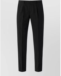 Dolce & Gabbana - Pleated Front Trousers Elastic Waist Belt Loops - Lyst