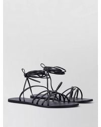 Manebí - Leather Flat Sandals Lace Up Ties - Lyst