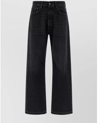 Maison Margiela - High Waist Frayed Hem Denim Trousers - Lyst